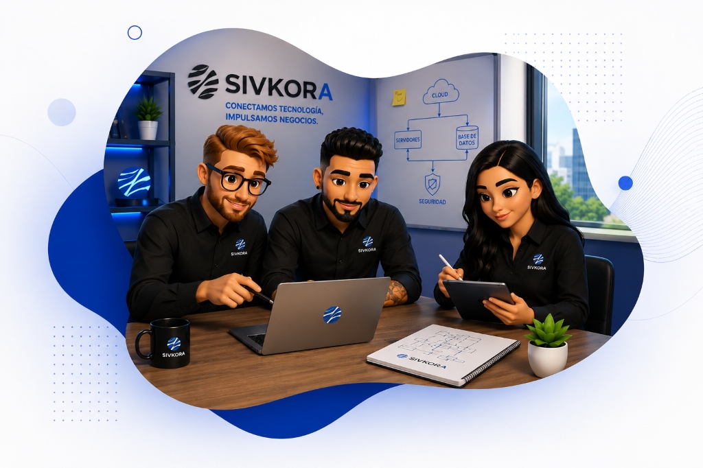 Equipo SIVKORA trabajando en soluciones tecnológicas